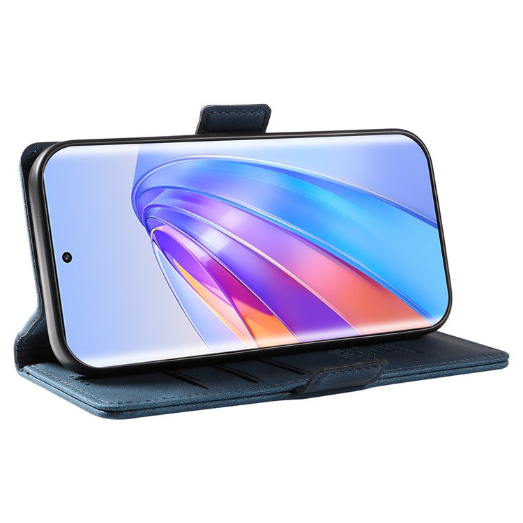 YIKATU YK-005 For Honor X40 5G / X9a 5G / Magic5 Lite 5G PU Leather Wallet Phone Case Stand Skin-touch Cover - Blue