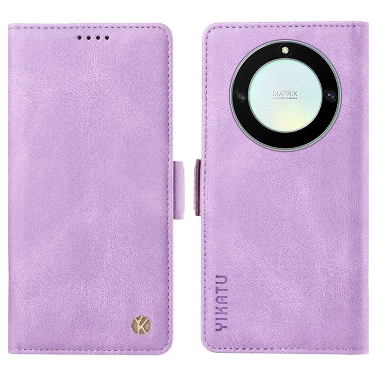 YIKATU YK-005 For Honor X40 5G / X9a 5G / Magic5 Lite 5G PU Leather Wallet Phone Case Stand Skin-touch Cover - Purple
