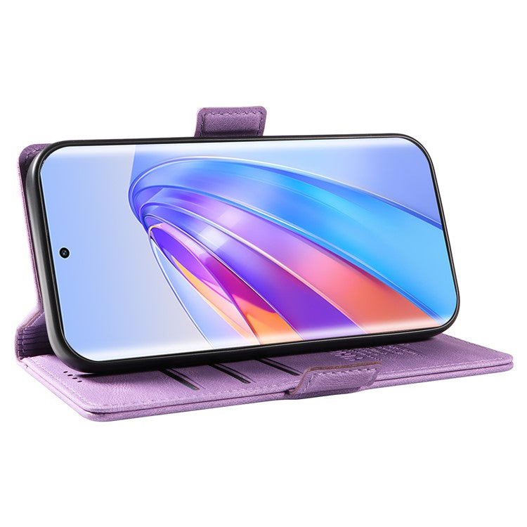 YIKATU YK-005 For Honor X40 5G / X9a 5G / Magic5 Lite 5G PU Leather Wallet Phone Case Stand Skin-touch Cover - Purple