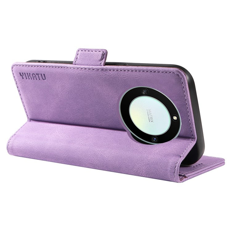 YIKATU YK-005 For Honor X40 5G / X9a 5G / Magic5 Lite 5G PU Leather Wallet Phone Case Stand Skin-touch Cover - Purple