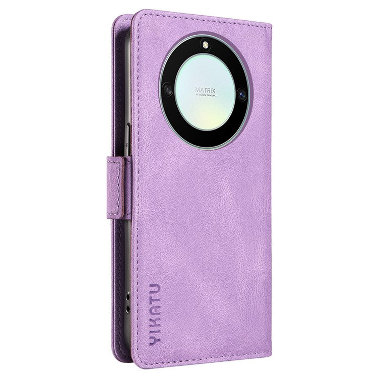 YIKATU YK-005 For Honor X40 5G / X9a 5G / Magic5 Lite 5G PU Leather Wallet Phone Case Stand Skin-touch Cover - Purple
