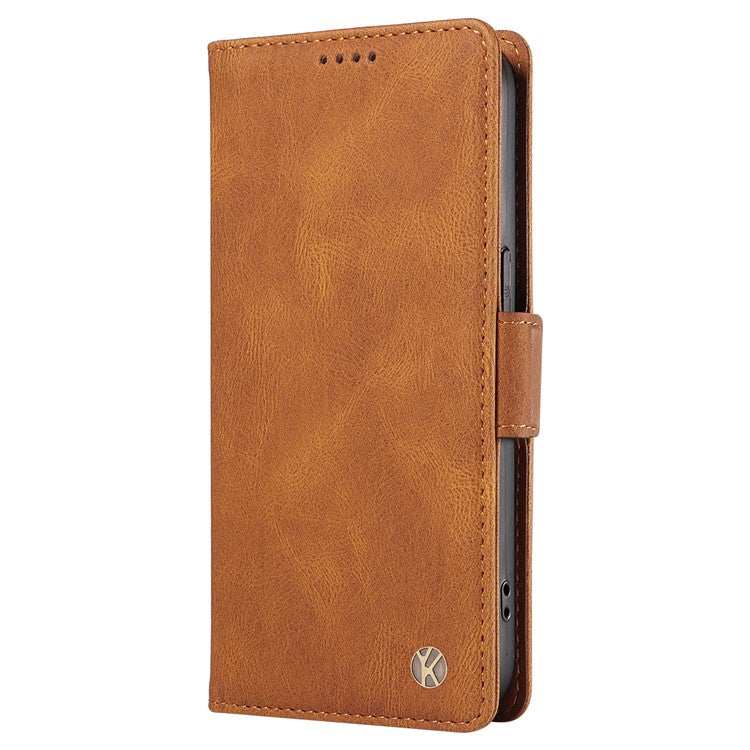 YIKATU YK-005 For Honor X40 5G / X9a 5G / Magic5 Lite 5G PU Leather Wallet Phone Case Stand Skin-touch Cover - Brown