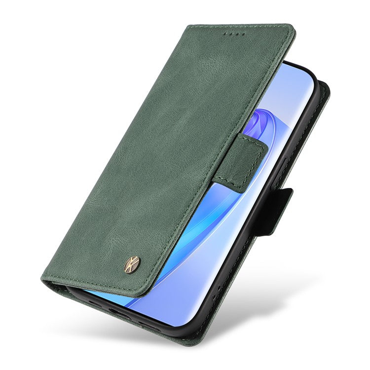 YIKATU YK-005 For Honor X40 5G / X9a 5G / Magic5 Lite 5G PU Leather Wallet Phone Case Stand Skin-touch Cover - Green