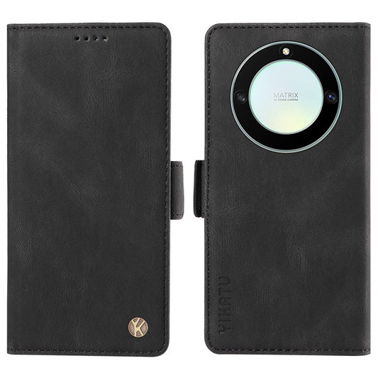 YIKATU YK-005 For Honor X40 5G / X9a 5G / Magic5 Lite 5G PU Leather Wallet Phone Case Stand Skin-touch Cover - Black
