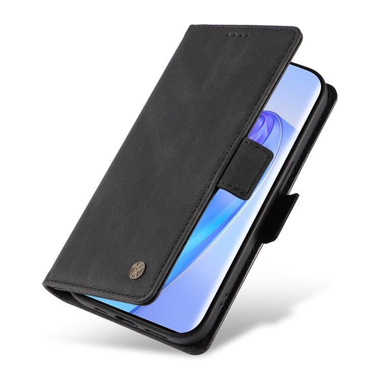 YIKATU YK-005 For Honor X40 5G / X9a 5G / Magic5 Lite 5G PU Leather Wallet Phone Case Stand Skin-touch Cover - Black