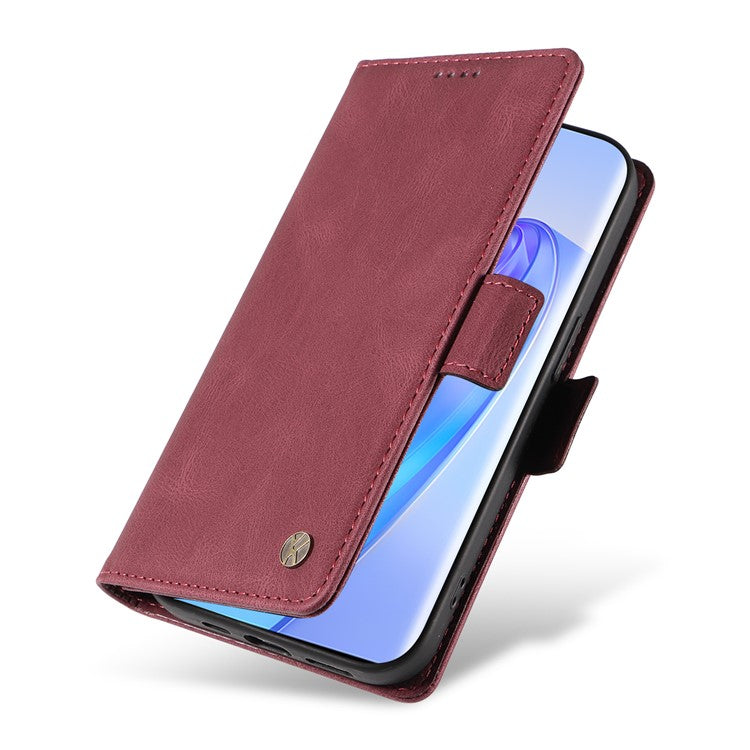 YIKATU YK-005 For Honor X40 5G / X9a 5G / Magic5 Lite 5G PU Leather Wallet Phone Case Stand Skin-touch Cover - Wine Red