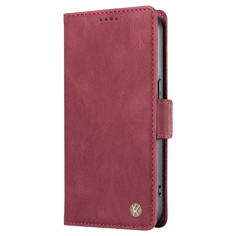 YIKATU YK-005 For Honor X40 5G / X9a 5G / Magic5 Lite 5G PU Leather Wallet Phone Case Stand Skin-touch Cover - Wine Red