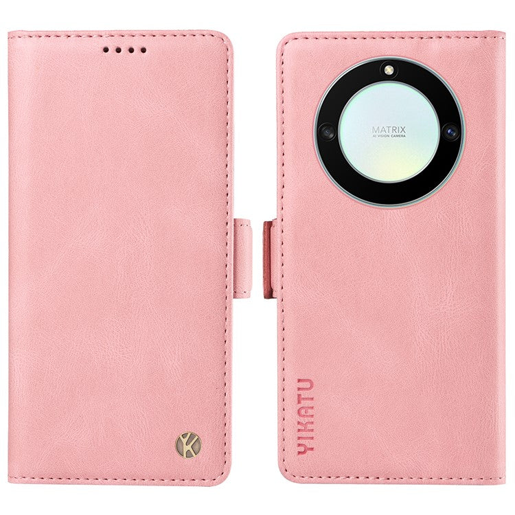 YIKATU YK-005 For Honor X40 5G / X9a 5G / Magic5 Lite 5G PU Leather Wallet Phone Case Stand Skin-touch Cover - Pink