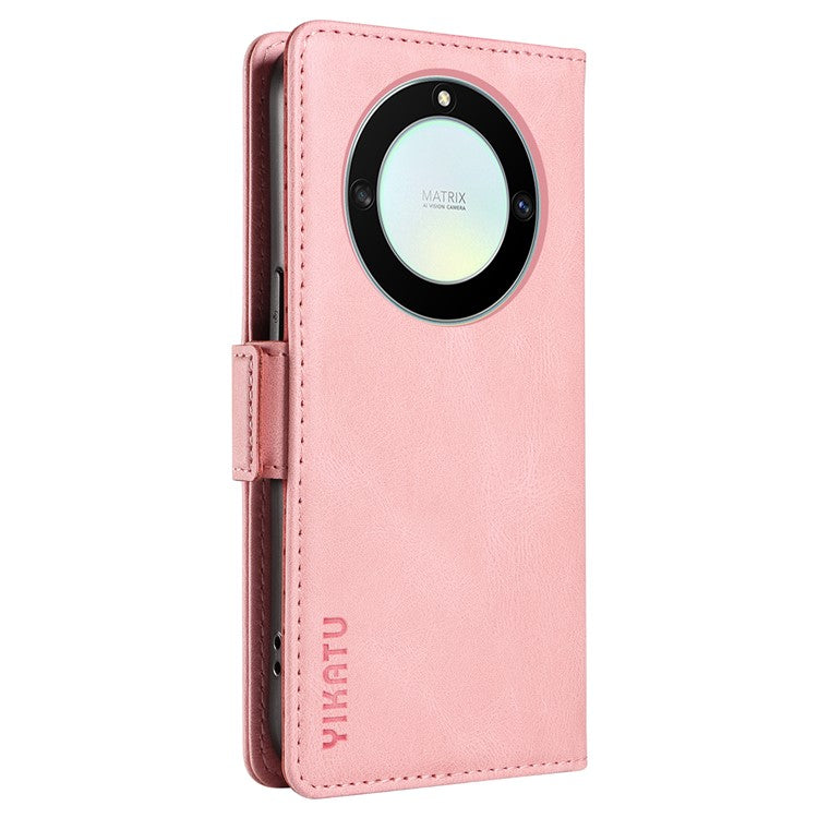 YIKATU YK-005 For Honor X40 5G / X9a 5G / Magic5 Lite 5G PU Leather Wallet Phone Case Stand Skin-touch Cover - Pink