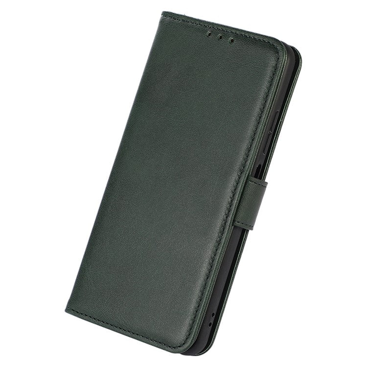For Huawei Mate 60 Cowhide Texture Cell Phone Case Wallet Stand Anti-Fall Leather Cover - Green