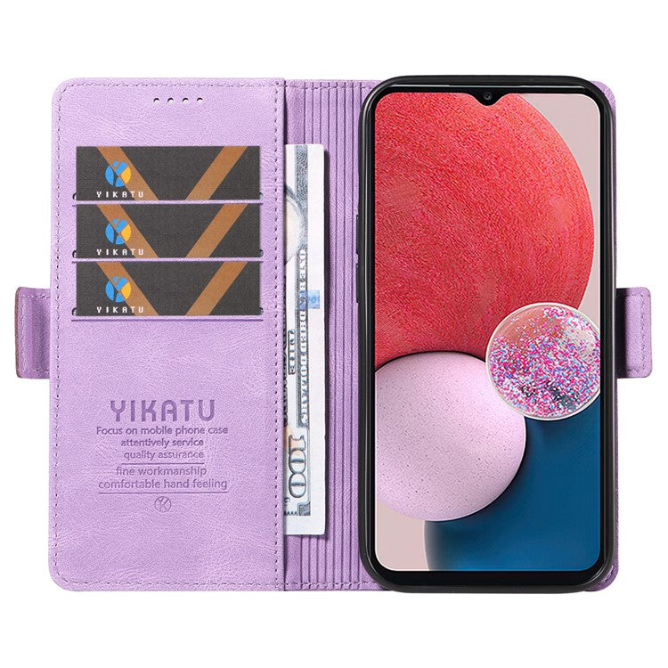 YIKATU YK-005 PU Leather Protective Cover for Samsung Galaxy A13 4G / 5G , Skin-touch Stand Wallet Phone Case - Purple