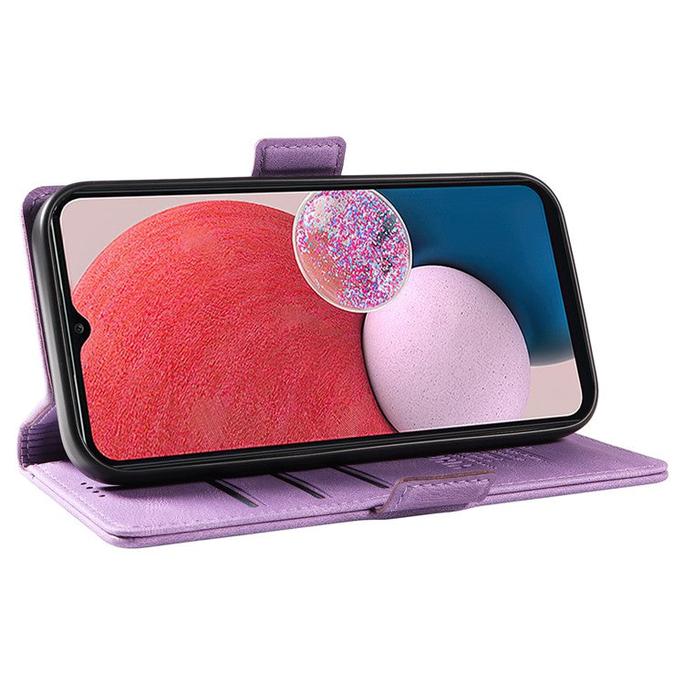 YIKATU YK-005 PU Leather Protective Cover for Samsung Galaxy A13 4G / 5G , Skin-touch Stand Wallet Phone Case - Purple