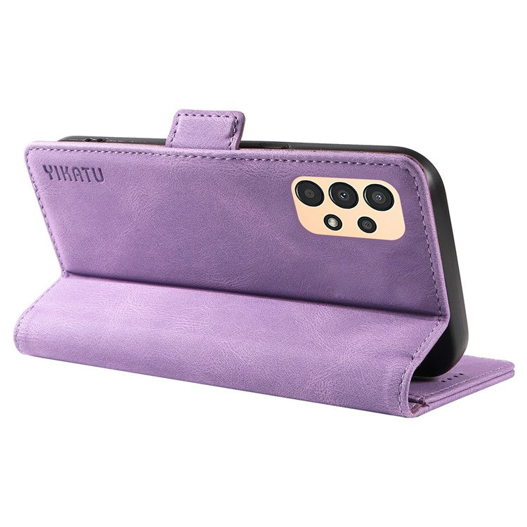 YIKATU YK-005 PU Leather Protective Cover for Samsung Galaxy A13 4G / 5G , Skin-touch Stand Wallet Phone Case - Purple
