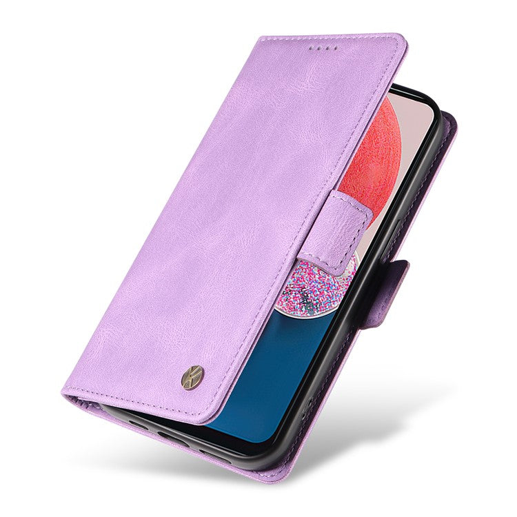 YIKATU YK-005 PU Leather Protective Cover for Samsung Galaxy A13 4G / 5G , Skin-touch Stand Wallet Phone Case - Purple