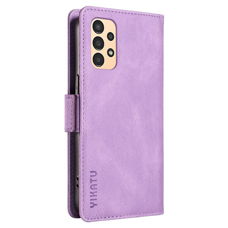 YIKATU YK-005 PU Leather Protective Cover for Samsung Galaxy A13 4G / 5G , Skin-touch Stand Wallet Phone Case - Purple