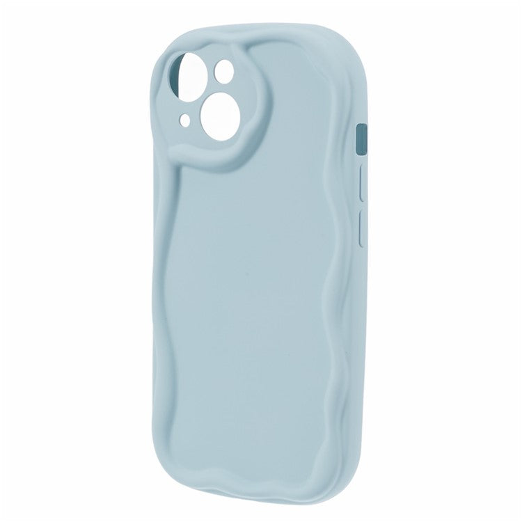 For iPhone 14 Plus Case Rubberized Candy Color Scratch-proof Phone TPU Cover - Baby Blue