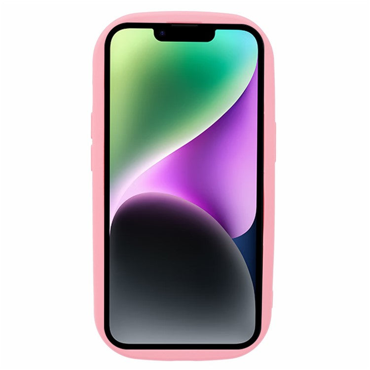 For iPhone 14 Case Flexible TPU Rubberized Candy Color Protective Phone Cover - Rose