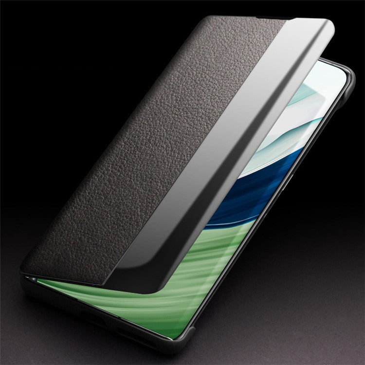 QIALINO For Huawei Mate 60 Pro / 60 Pro+ Case Genuine Cow Leather Auto Wake / Sleep Phone Cover - Green