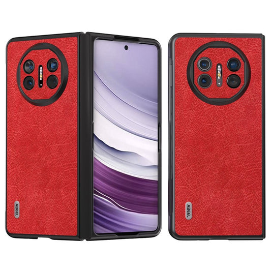 ABEEL For Huawei Mate X5 Case PU Leather+TPU+PC Retro Litchi Texture Phone Shell - Red