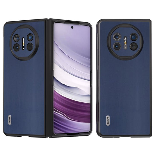 ABEEL For Huawei Mate X5 Case Genuine Cow Leather+TPU+PC Nappa Texture Phone Cover - Blue