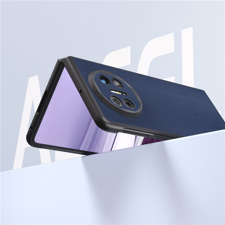 ABEEL For Huawei Mate X5 Case Genuine Cow Leather+TPU+PC Nappa Texture Phone Cover - Blue