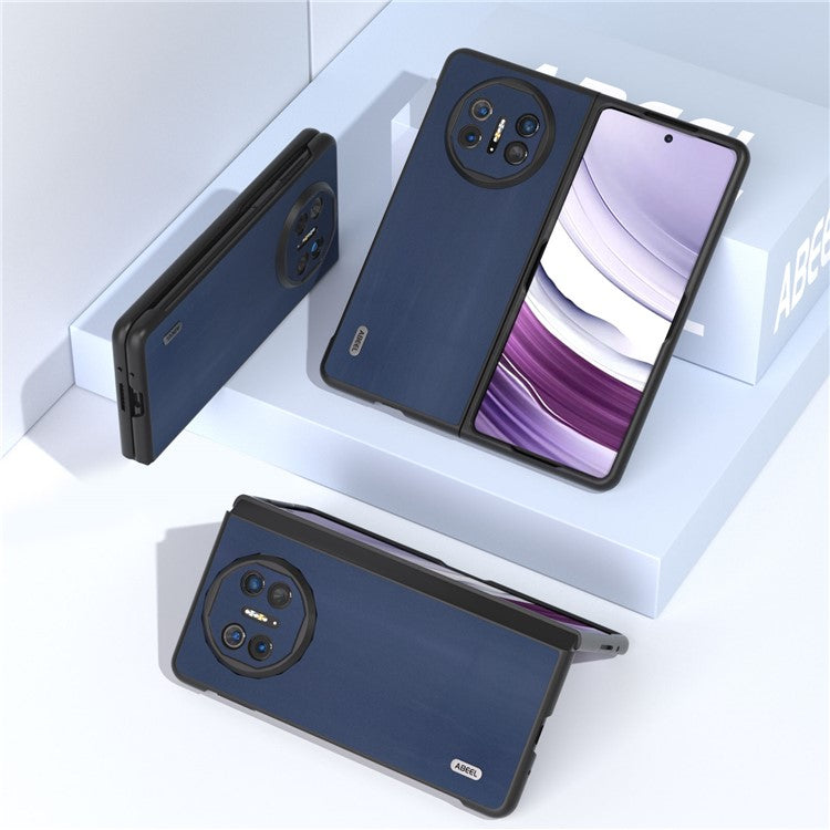 ABEEL For Huawei Mate X5 Case Genuine Cow Leather+TPU+PC Nappa Texture Phone Cover - Blue
