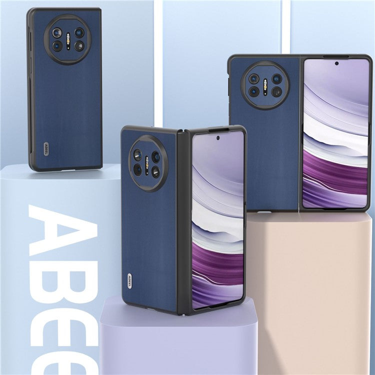 ABEEL For Huawei Mate X5 Case Genuine Cow Leather+TPU+PC Nappa Texture Phone Cover - Blue