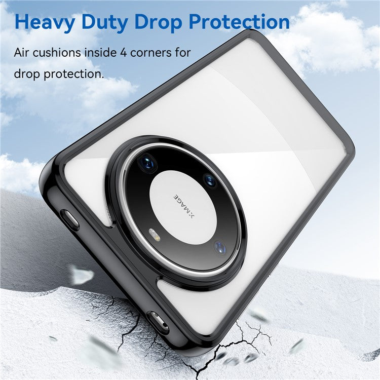 For Huawei Mate 60 Pro Case TPU+Acrylic Drop-proof Phone Cover - Black