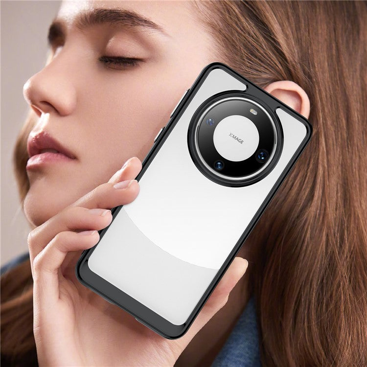 For Huawei Mate 60 Pro Case TPU+Acrylic Drop-proof Phone Cover - Black