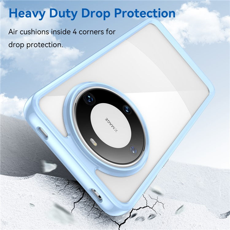 For Huawei Mate 60 Pro Case TPU+Acrylic Drop-proof Phone Cover - Blue