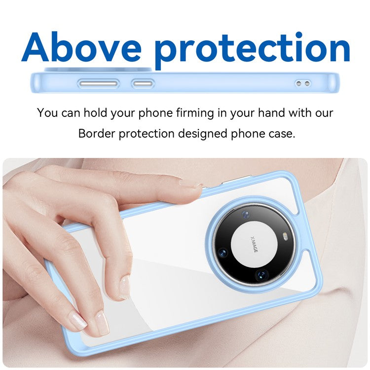 For Huawei Mate 60 Pro Case TPU+Acrylic Drop-proof Phone Cover - Blue