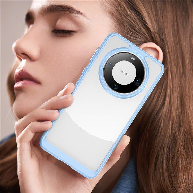 For Huawei Mate 60 Pro Case TPU+Acrylic Drop-proof Phone Cover - Blue