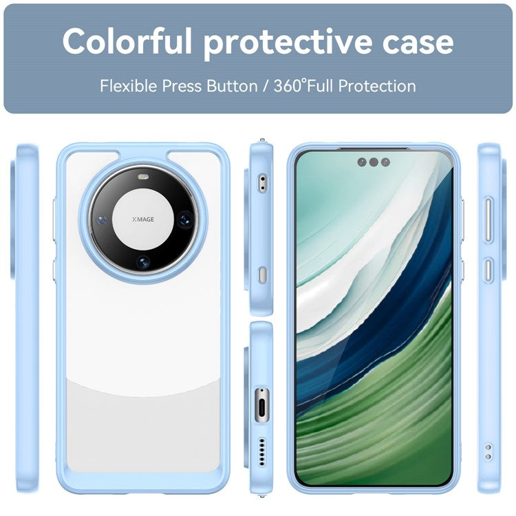 For Huawei Mate 60 Pro Case TPU+Acrylic Drop-proof Phone Cover - Blue