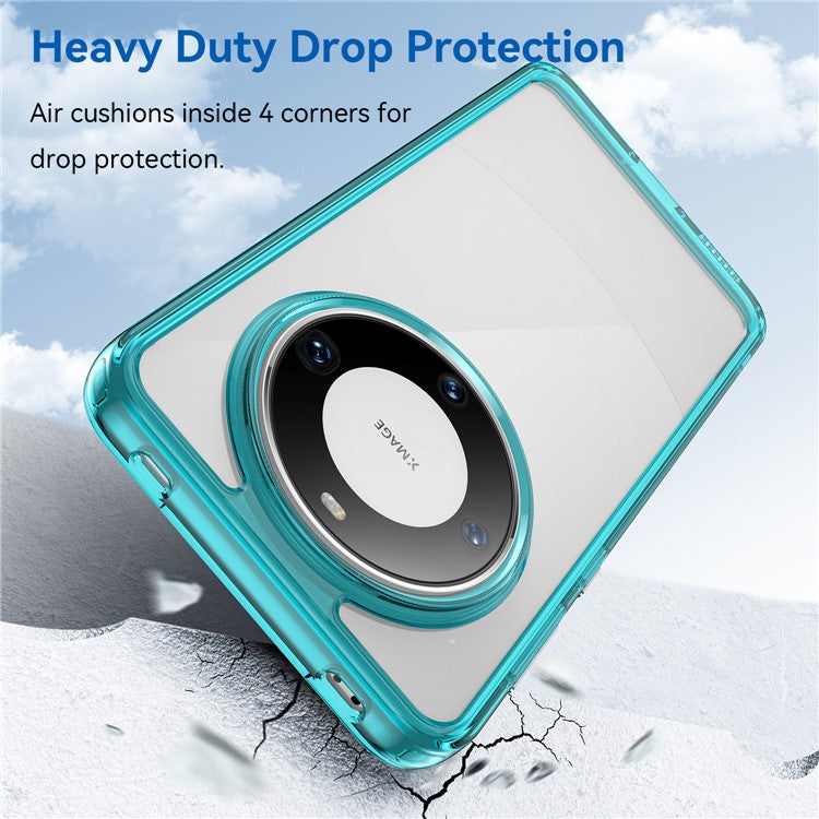 For Huawei Mate 60 Pro Case TPU+Acrylic Drop-proof Phone Cover - Transparent Blue