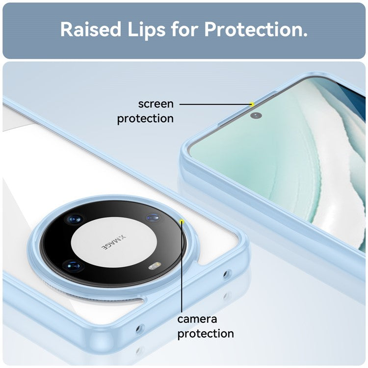 For Huawei Mate 60 Cover Drop-proof TPU+Acrylic Phone Case - Blue
