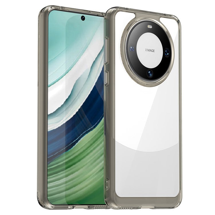 For Huawei Mate 60 Cover Drop-proof TPU+Acrylic Phone Case - Transparent Grey