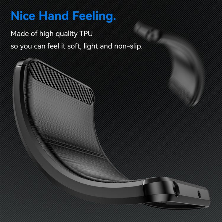 For Huawei Mate 60 Pro Case Slim Carbon Fiber Texture Brushed Phone Back Cover - Black