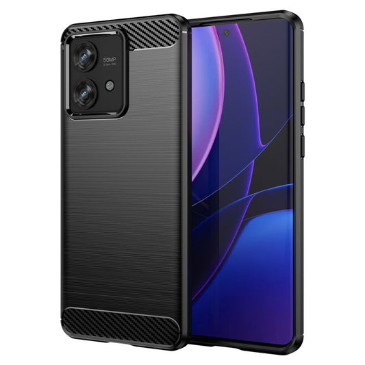 TPU Phone Shell for Motorola Edge 40 Neo 5G Case Carbon Fiber Texture Cover - Black