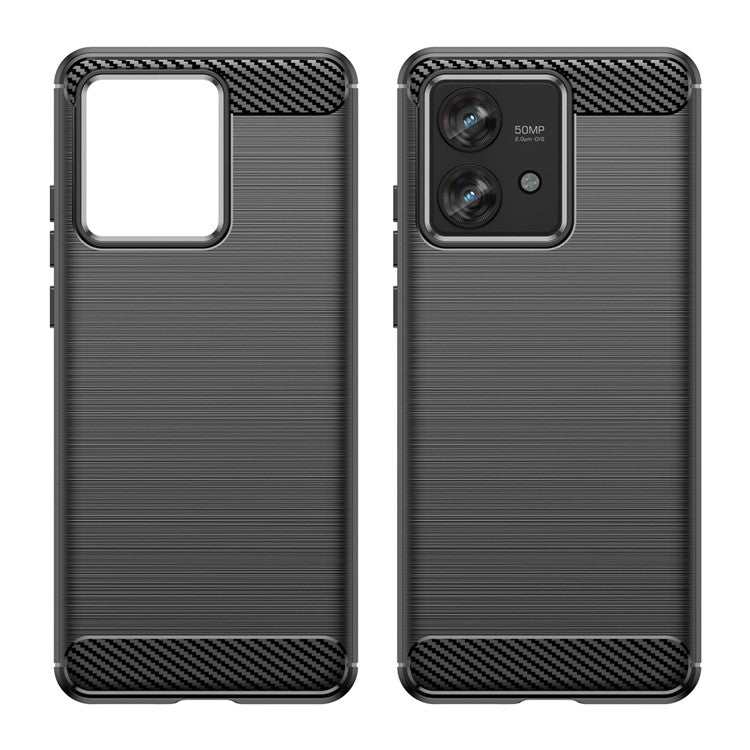TPU Phone Shell for Motorola Edge 40 Neo 5G Case Carbon Fiber Texture Cover - Black