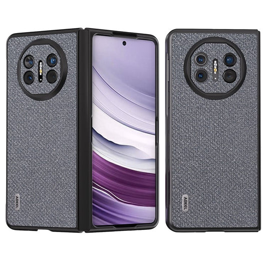 ABEEL For Huawei Mate X5 Case PU Leather Coated PC Rhinestone Texture Phone Cover - Grey
