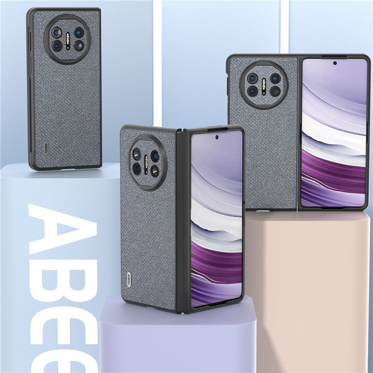 ABEEL For Huawei Mate X5 Case PU Leather Coated PC Rhinestone Texture Phone Cover - Grey