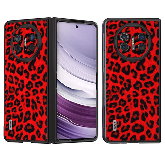 ABEEL For Huawei Mate X5 Case PU Leather+PC Leopard Pattern Shell Cover - Red