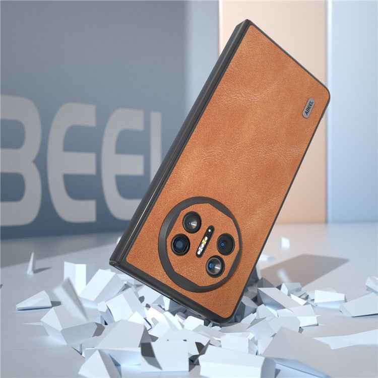 ABEEL For Huawei Mate X5 Case Cowhide Texture Leather + PC Phone Cover - Brown
