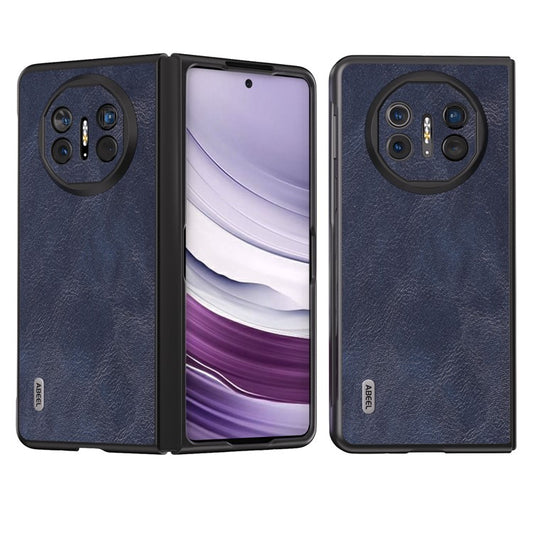 ABEEL For Huawei Mate X5 Case Cowhide Texture Leather + PC Phone Cover - Blue