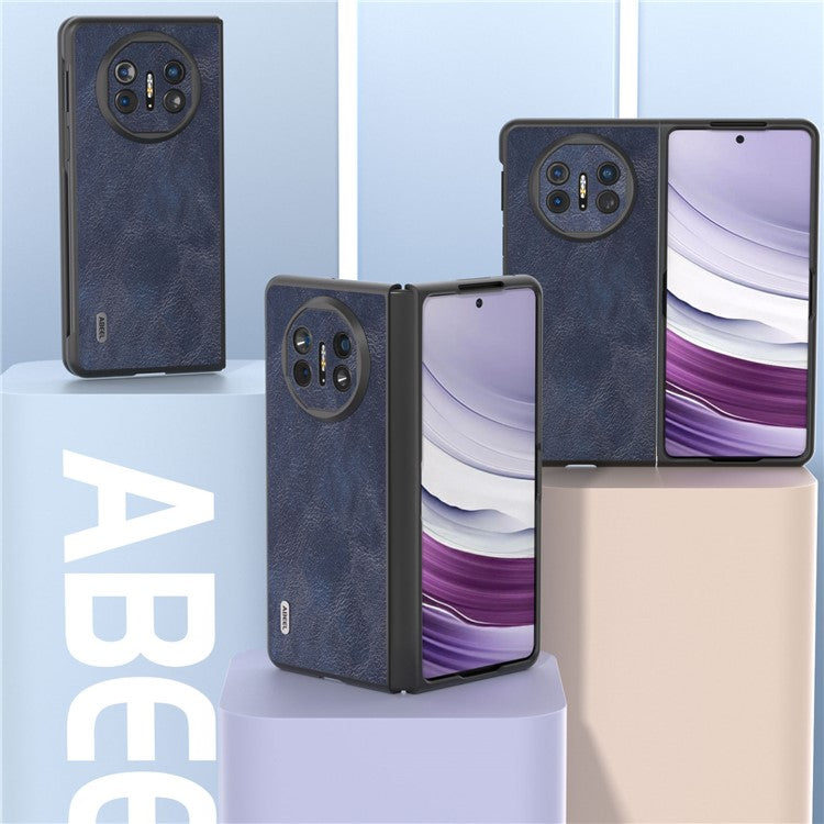 ABEEL For Huawei Mate X5 Case Cowhide Texture Leather + PC Phone Cover - Blue