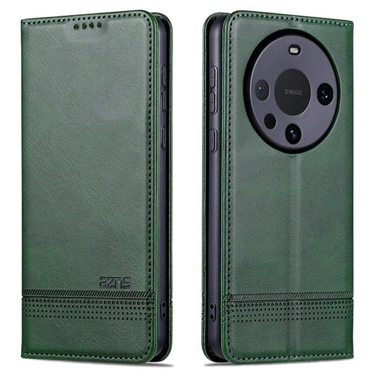 AZNS For Huawei Mate 60 Pro Case Magnetic Clousre Wallet Leather Cover - Green