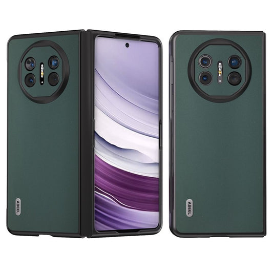 ABEEL For Huawei Mate X5 Case Smooth-touch Genuine Cow Leather+PC Protective Cover - Green