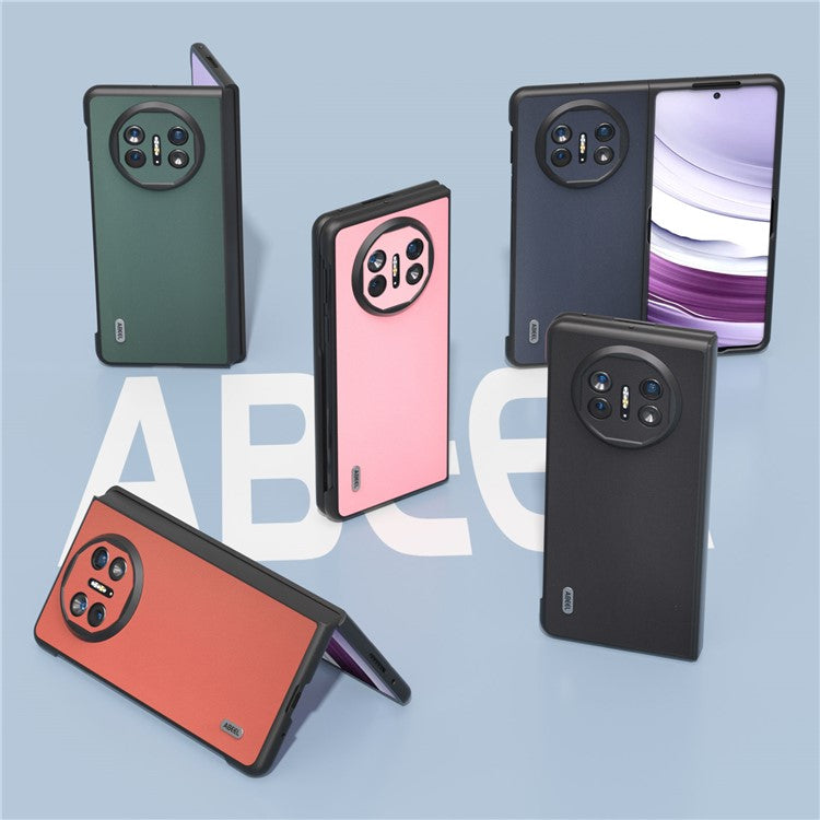 ABEEL For Huawei Mate X5 Case Smooth-touch Genuine Cow Leather+PC Protective Cover - Green