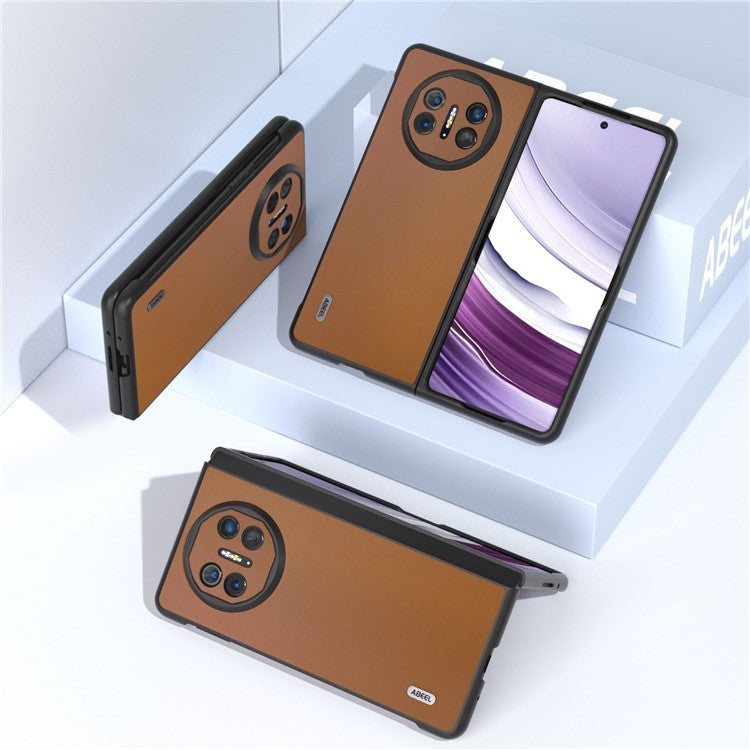 ABEEL For Huawei Mate X5 Case Smooth PU Leather + Hard PC Anti-Scratch Cover - Brown