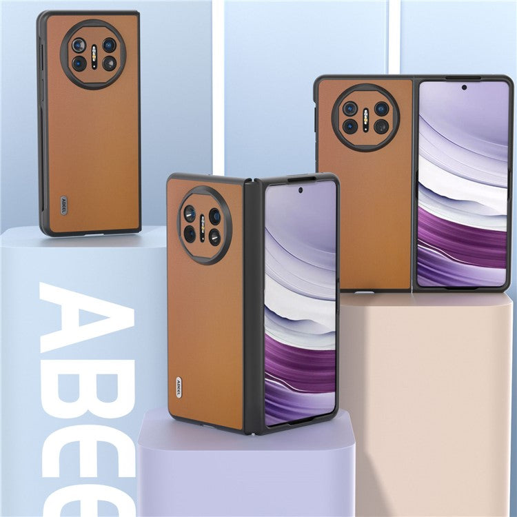 ABEEL For Huawei Mate X5 Case Smooth PU Leather + Hard PC Anti-Scratch Cover - Brown